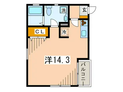 N-AM(ワンルーム/1階)の間取り写真