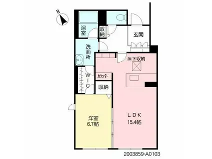 シャーメゾン水前寺イーストコート(1LDK/1階)の間取り写真