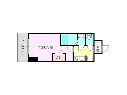 エステムコート新大阪12オルティ(1K/2階)の間取り写真