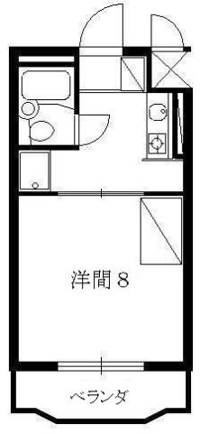 あさひ東(1K/2階)の間取り写真
