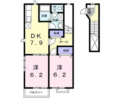 ネオサンリットD(2DK/2階)の間取り写真