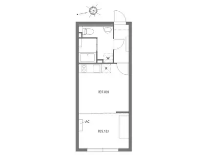 アレーロ西早稲田(1LDK/2階)の間取り写真