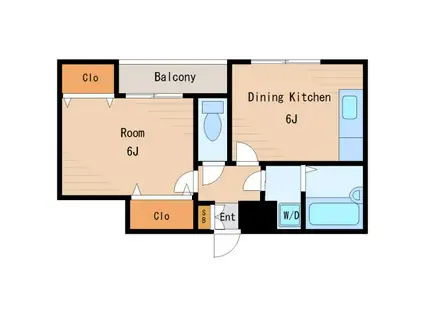 アクアパーク水神(1DK/3階)の間取り写真