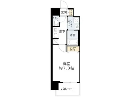 サムティ北梅田VESSEL(1K/2階)の間取り写真