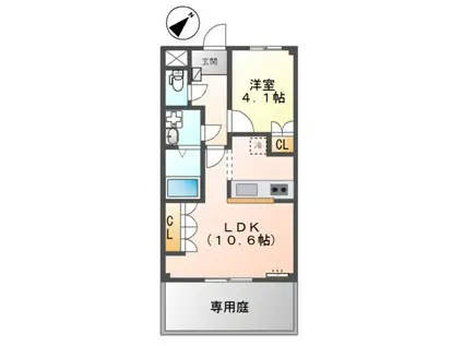 グランドステージ雅(1LDK/1階)の間取り写真