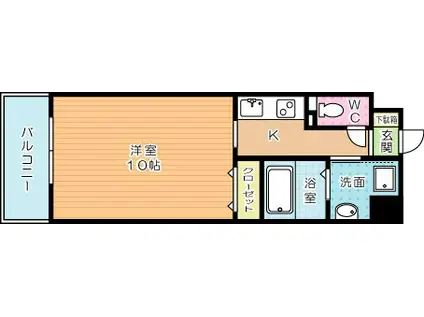 サンシャイン十番館.曽根(1K/4階)の間取り写真