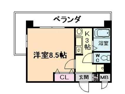 新梅田 プライム(1K/5階)の間取り写真