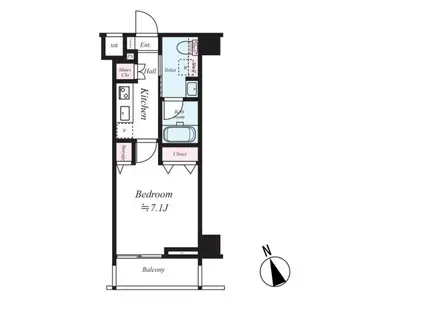 クレヴィスタ板橋西台III(1K/4階)の間取り写真