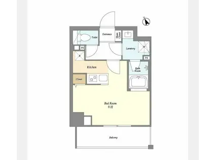 プレール・ドゥーク練馬北町(ワンルーム/2階)の間取り写真