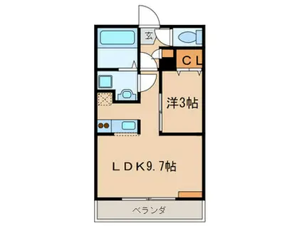ストリーム(1LDK/2階)の間取り写真
