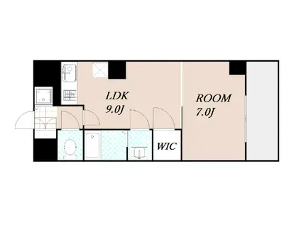 ノルデンタワー新大阪アネックス(1LDK/13階)の間取り写真