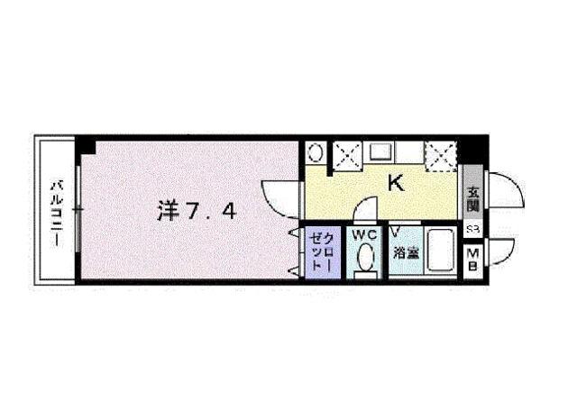 メゾンリーヴ(1K/1階)の間取り写真