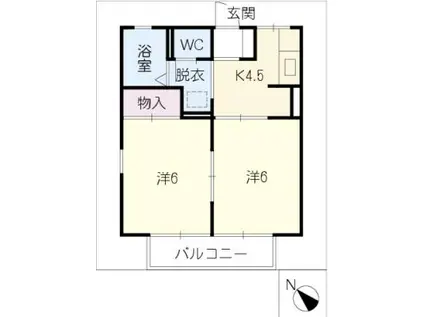 南十字星F(2K/2階)の間取り写真