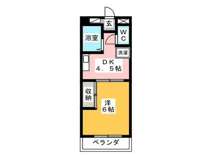 シャルマンA(1DK/3階)の間取り写真