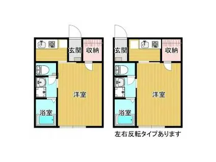 インサイド東須恵(1K/1階)の間取り写真