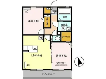 パークレジェンダAB(2LDK/2階)の間取り写真