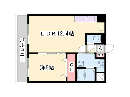 グランドール勝原II(1LDK/3階)の間取り写真