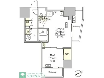 ザ・パークハビオ大森山王(1LDK/10階)の間取り写真