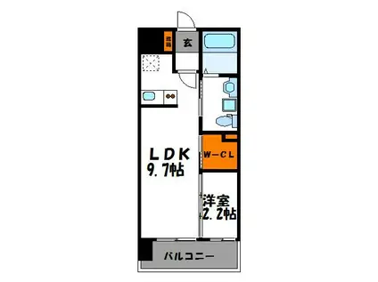グランフォーレ大名プレミア(1LDK/9階)の間取り写真