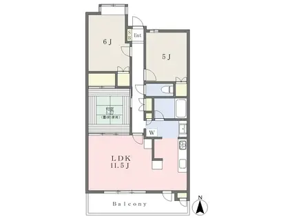 サンデュエル桑野中央(3LDK/3階)の間取り写真