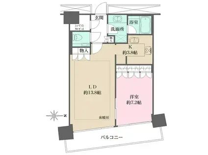 M.M.TOWERS FORESIS L(1LDK/19階)の間取り写真