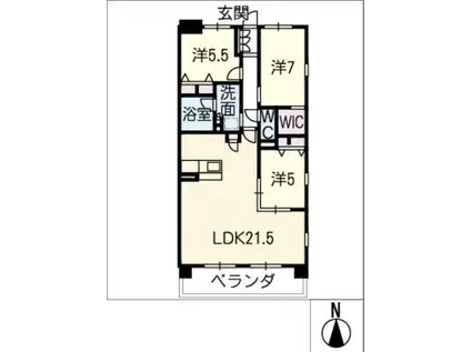 プレサンスロジェ四日市駅前1302(3LDK/13階)の間取り写真