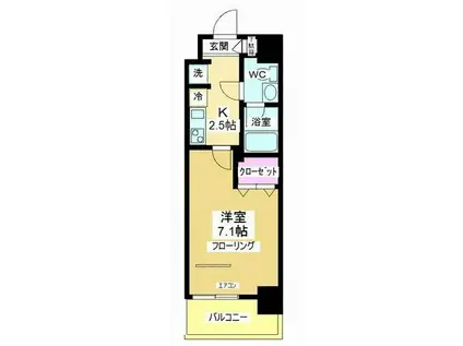 アルファコート川越通町(1K/5階)の間取り写真