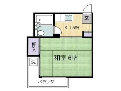 メゾンドールFT(1K/2階)の間取り写真
