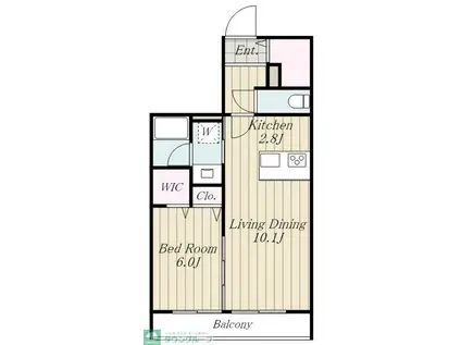 リウニーレ四谷(1LDK/2階)の間取り写真