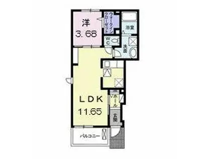 フランブリーズII(1LDK/1階)の間取り写真