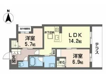 シャーメゾンウィステリア(2LDK/1階)の間取り写真