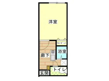 プレジール 天神(1K/1階)の間取り写真