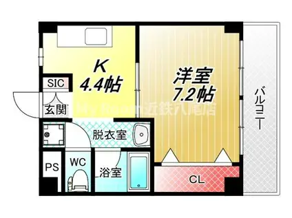 N・Sハイム(1DK/3階)の間取り写真