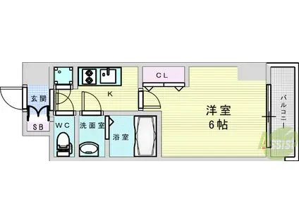 DIMUS新大阪(1K/4階)の間取り写真