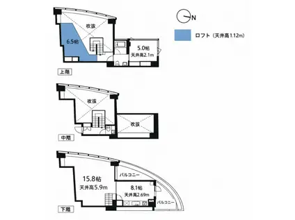 FLAMP(2SDK/13階)の間取り写真