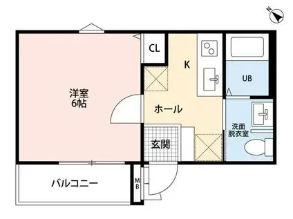 アリカ平井(1K/1階)の間取り写真