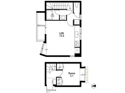 ROJI COURT MOTOKI(1LDK/1階)の間取り写真
