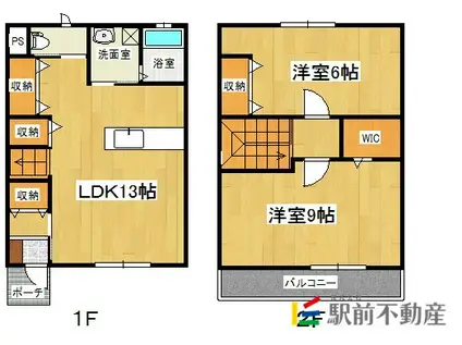セレッソA棟(2LDK/1階)の間取り写真