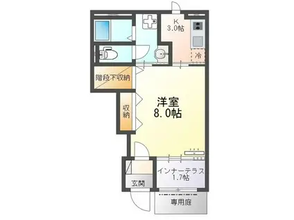 長久手市石場アパート(1K/1階)の間取り写真