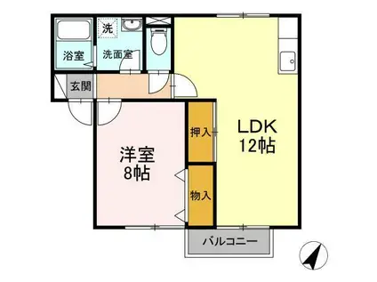 セジュール杉本A(1LDK/1階)の間取り写真