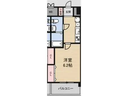 ラグゼ東三国II(1K/1階)の間取り写真