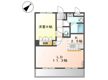 ルミエール(1LDK/1階)の間取り写真