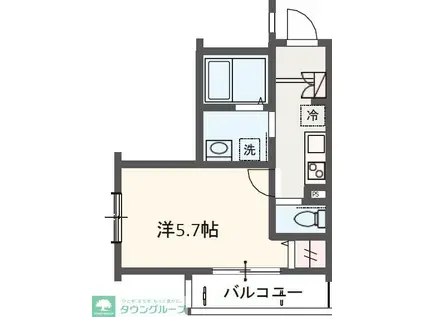 MELDIA東千葉II(1K/1階)の間取り写真