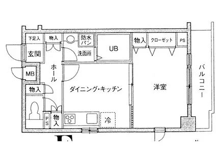 メゾン・ド・ヴィレ浅草橋(1DK/6階)の間取り写真