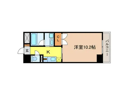 エリーフラッツ京町(1K/5階)の間取り写真