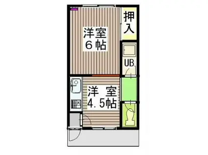 セシール神楽岡(1DK/1階)の間取り写真