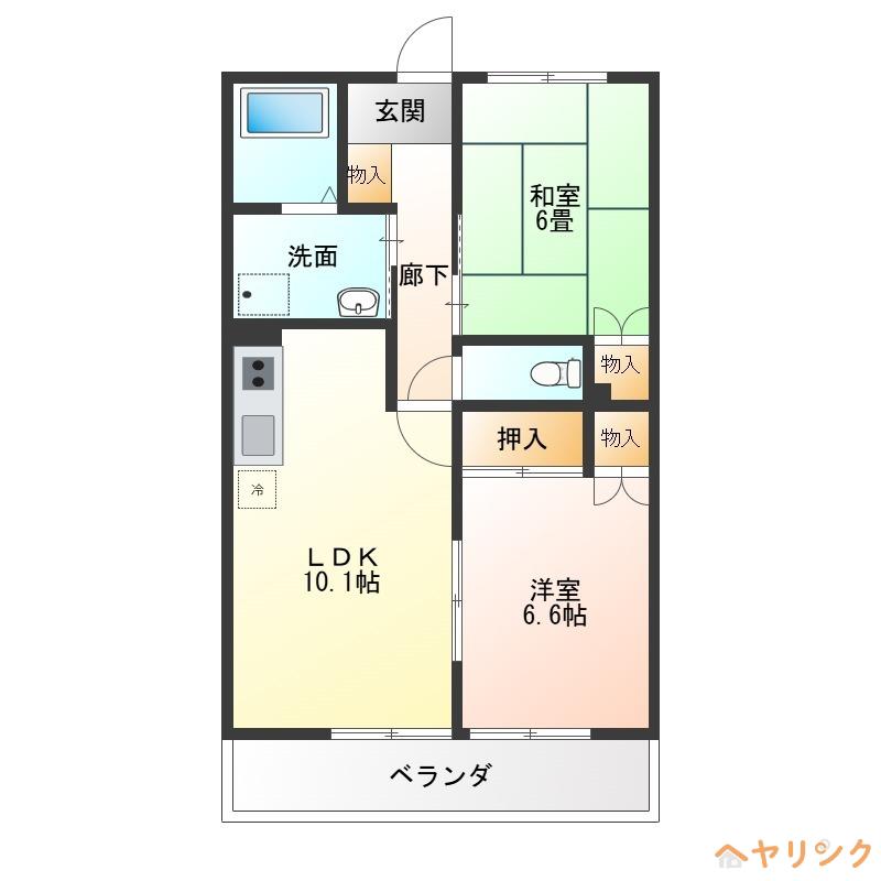 エスペランサ(2LDK/2階)の間取り写真