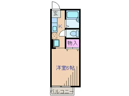 ライベックス菊名(1K/2階)の間取り写真