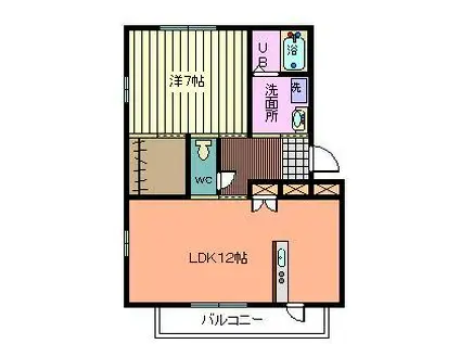 MIYUU MAGAMOTO(1LDK/1階)の間取り写真