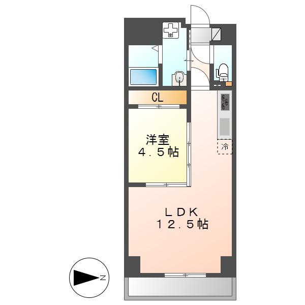 古出来エンブルコート(1LDK/5階)の間取り写真